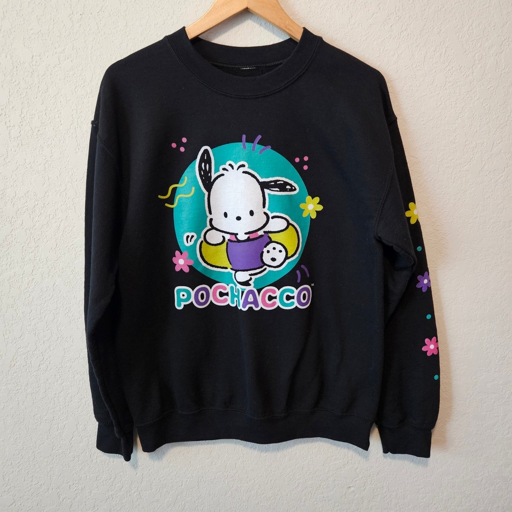 Sanrio Pochacco Black Graphic Sweatshirt Ripple Junction BoxLunch Women Large